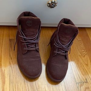 Maroon timberland boot